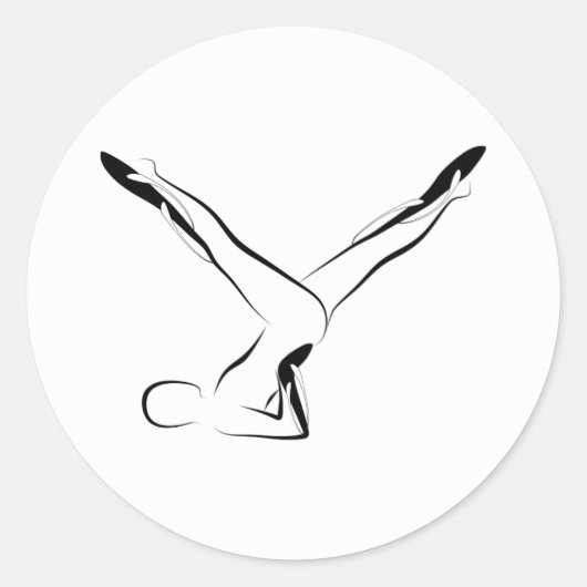 Pilates-Pose Runder Aufkleber (Vorderseite)