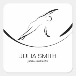 Pilates Pose Side Bend Flyer Quadratischer Aufkleber
