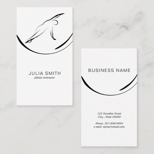 Pilates Pose Side Bend Visitenkarte (Vorne/Hinten)