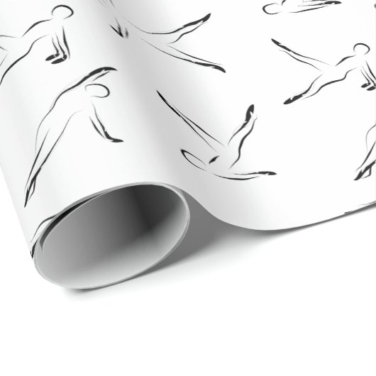 Pilates-Posen Geschenkpapier (Rolleneckpunkt)
