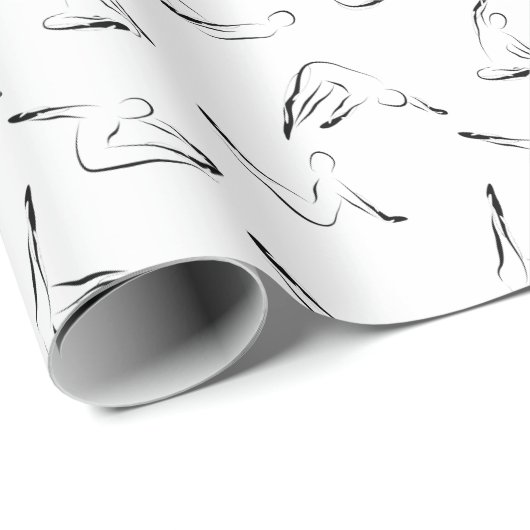 Pilates-Posen Geschenkpapier (Rolleneckpunkt)