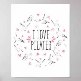 Pilates Posen in Form einer LIEBE I PILATES Poster