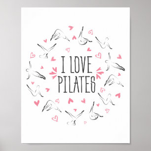 Pilates Posen in Form einer LIEBE I PILATES Poster