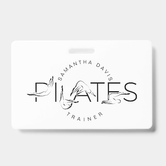 Pilates-Posen in Pilates Word Ausweis (Vorderseite)