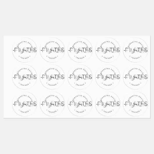 Pilates-Posen in Pilates Word Etiketten (Blatt)