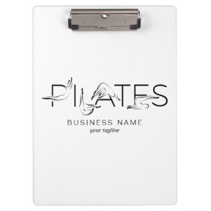 Pilates-Posen in Pilates Word Klemmbrett