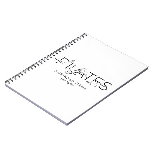 Pilates-Posen in Pilates Word Notizblock (Linke Seite)