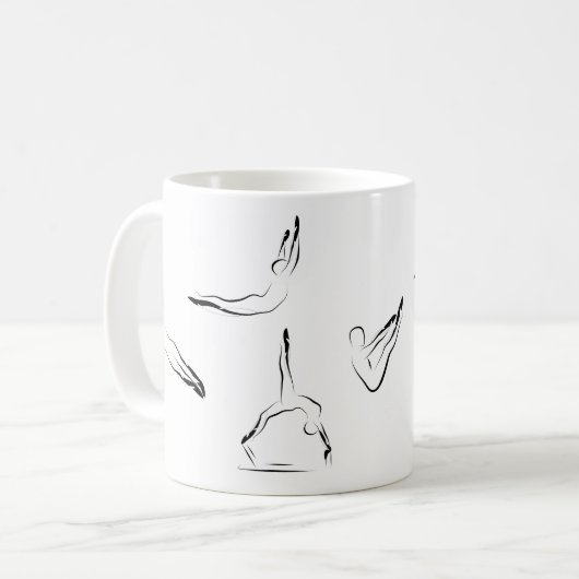 Pilates-Posen Kaffeetasse (Vorderseite Links)