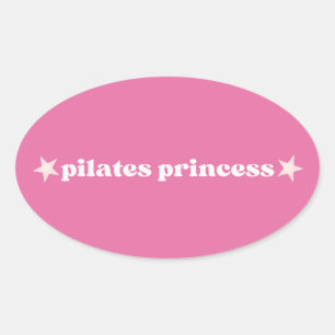 Pilates Princess rosa Herzdesign Ovaler Aufkleber
