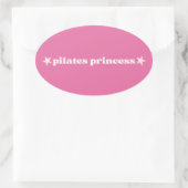 Pilates Princess rosa Herzdesign Ovaler Aufkleber (Tasche)