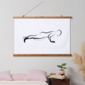 Pilates Push up Pose - Mat Wandteppich Mit Holzrahmen (Schlafzimmer)