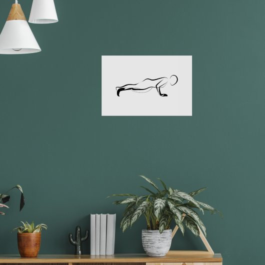 Pilates Push Up Pose - Matte Poster (Wohnzimmer 1)
