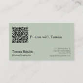 Pilates QR Visitenkarte (Rückseite)