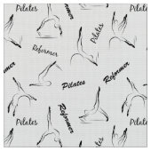 Pilates, Reformer, die Posen pflücken Stoff (Nahaufnahme)