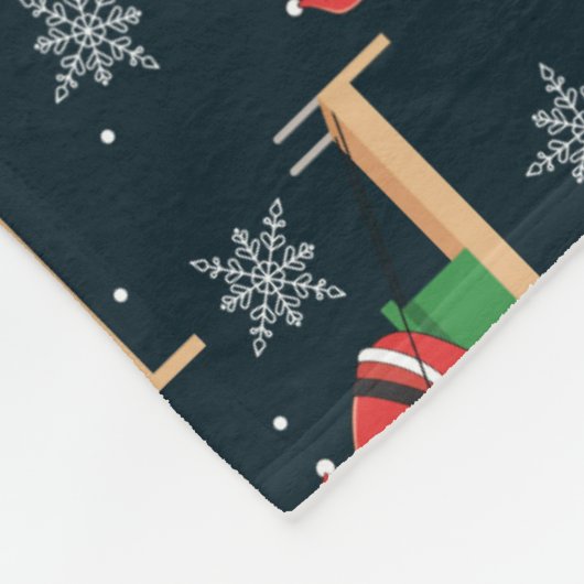 Pilates Reformer Santa Seamless Christmas Patterns Fleecedecke (Ecke)