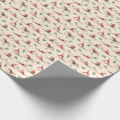 Pilates Reformer Santa Seamless Christmas Patterns Geschenkpapier (Ecke)
