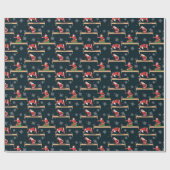 Pilates Reformer Santa Seamless Christmas Patterns Geschenkpapier (Flach)