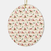 Pilates Reformer Santa Seamless Christmas Patterns Keramik Ornament (Links)