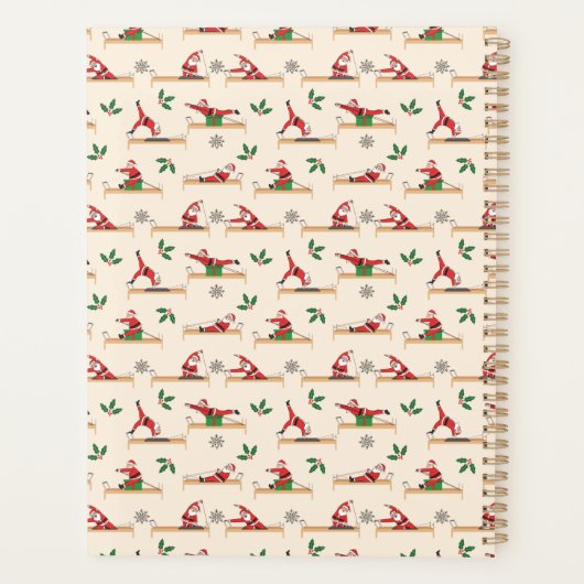Pilates Reformer Santa Seamless Christmas Patterns Planer (Rückseite)
