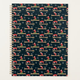 Pilates Reformer Santa Seamless Christmas Patterns Planer