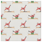 Pilates Reformer Santa Seamless Christmas Patterns Stoff (Nahaufnahme)