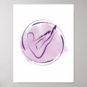 Pilates Rocker Pose Watercolor Pilates Pose Poster (Vorne)