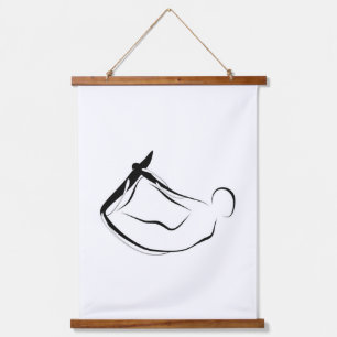 Pilates Rocking Pose - Mat Wandteppich Mit Holzrahmen