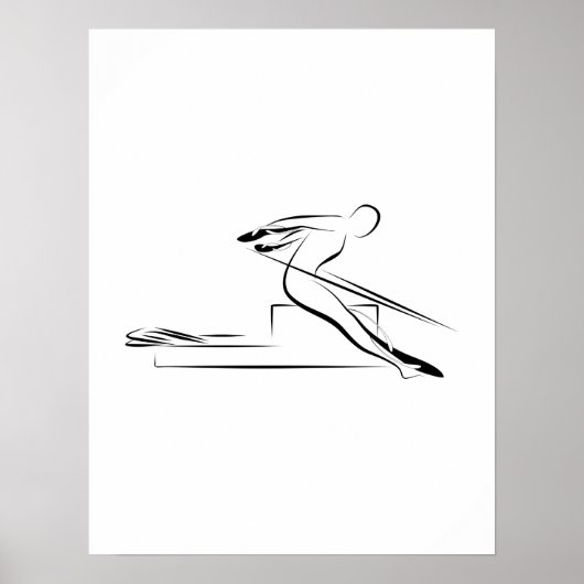 Pilates - Rückwärtspferd auf dem Reformer Poster (Vorne)