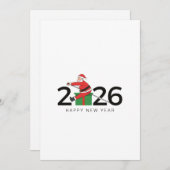 Pilates Santa Happy New Year Feiertagskarte (Vorne/Hinten)