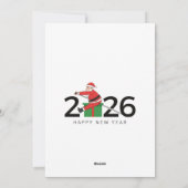 Pilates Santa Happy New Year Feiertagskarte (Rückseite)