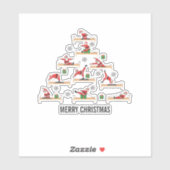 Pilates Santa Reformer Christmas Aufkleber (Blatt)