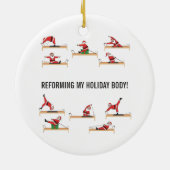 Pilates Santa Reformer Christmas Keramik Ornament (Hinten)