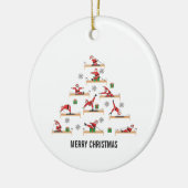 Pilates Santa Reformer Christmas Keramik Ornament (Links)