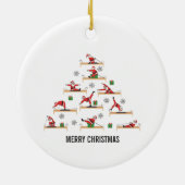 Pilates Santa Reformer Christmas Keramik Ornament (Hinten)