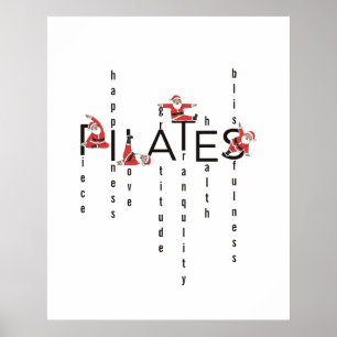 Pilates Santa Reformer Weihnachten Poster