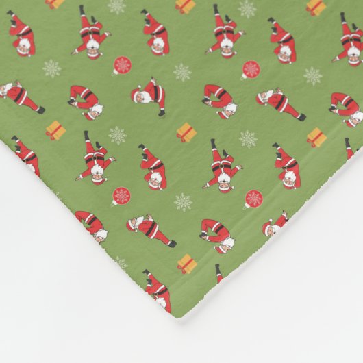 Pilates Santa Seamless Christmas Patterns Fleecedecke (Ecke)