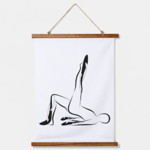 Pilates Shoulder Bridge - Mat Wandteppich Mit Holzrahmen