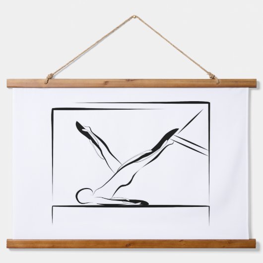 Pilates Shoulder Roll Down Pose - Cadillac Wandteppich Mit Holzrahmen (Vorne)