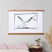 Pilates Shoulder Roll Down Pose - Cadillac Wandteppich Mit Holzrahmen (Schlafzimmer)
