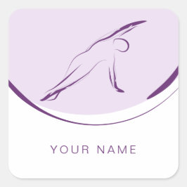 Pilates Side Bend Pose | Farbe Quadratischer Aufkleber