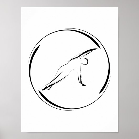 Pilates Side Bend Pose Poster (Vorne)