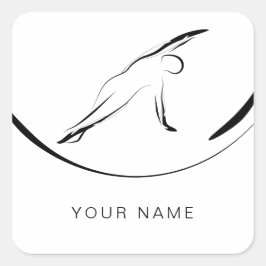 Pilates Side Bend Pose Quadratischer Aufkleber