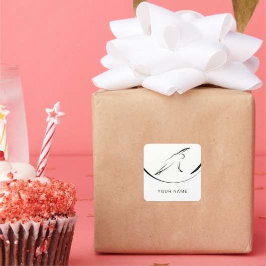 Pilates Side Bend Pose Quadratischer Aufkleber (Party)