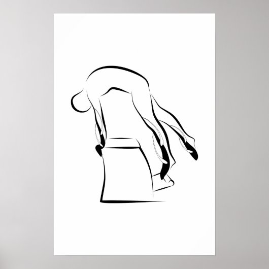 Pilates Single Leg Pull Up Pose - Wunda-Stuhl Poster (Vorne)