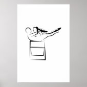 Pilates Single Leg Stretch Pose - Wunda Stuhl Poster (Vorne)