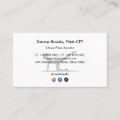 Pilates Studio Business | Modern Gray Barcode Visitenkarte (Rückseite)