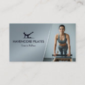 Pilates Studio Business | Modern Gray Barcode Visitenkarte (Vorderseite)