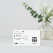 Pilates Studio Business | Modern Gray Barcode Visitenkarte (Stehend Vorderseite)
