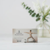 Pilates Studio Business | Natural Gray Visitenkarte (Stehend Vorderseite)