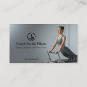 Pilates Studio Geschäft | Modern Grauer Barcode Visitenkarte (Rückseite)